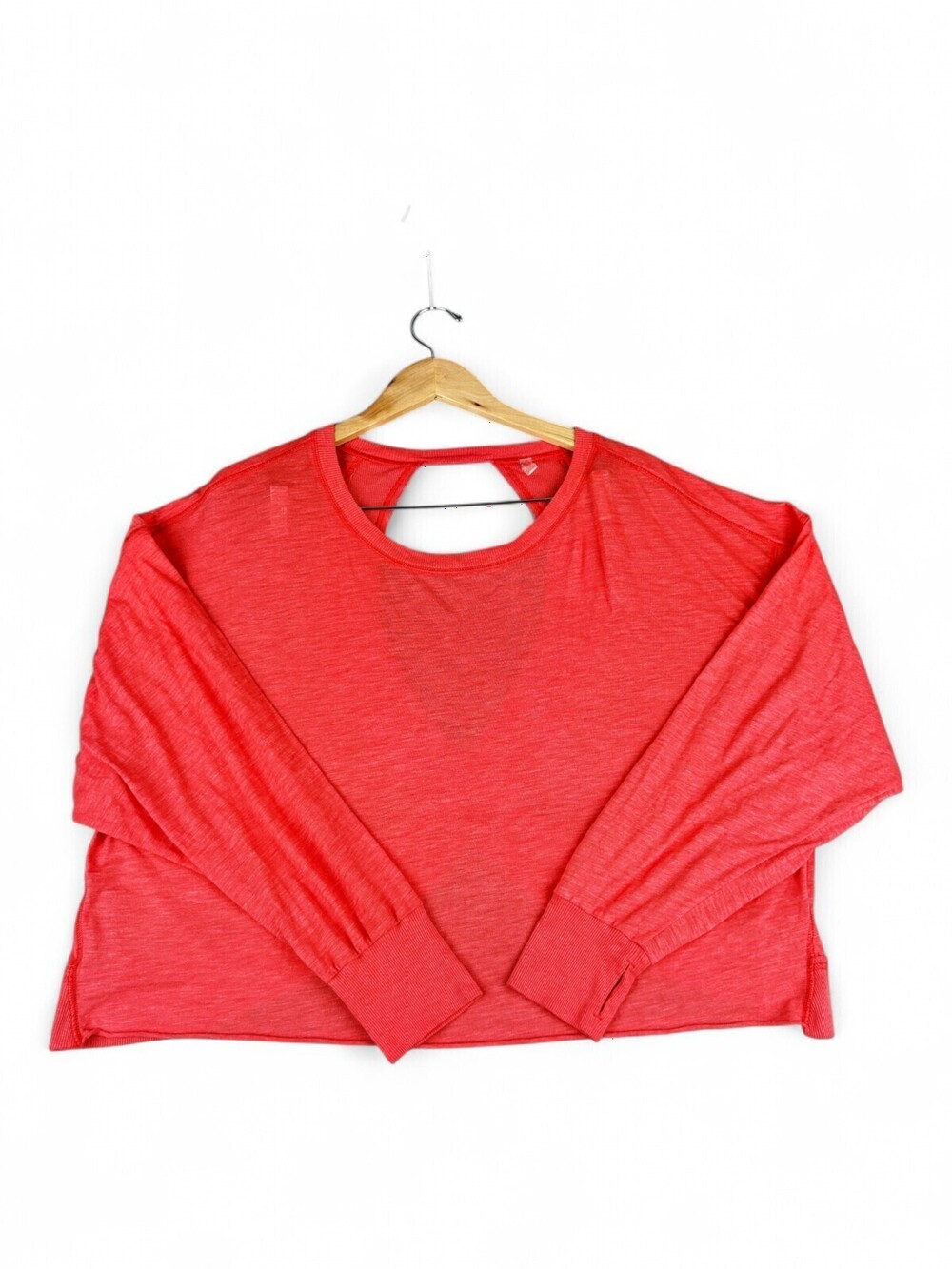 FP Movement Free People Sheer Long-Sleeve Tee Open Back M